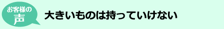 大きいものは持っていけない